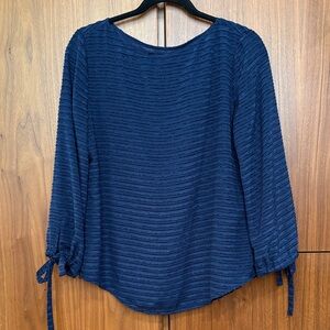 Banana Republic Navy Blue Textured Blouse